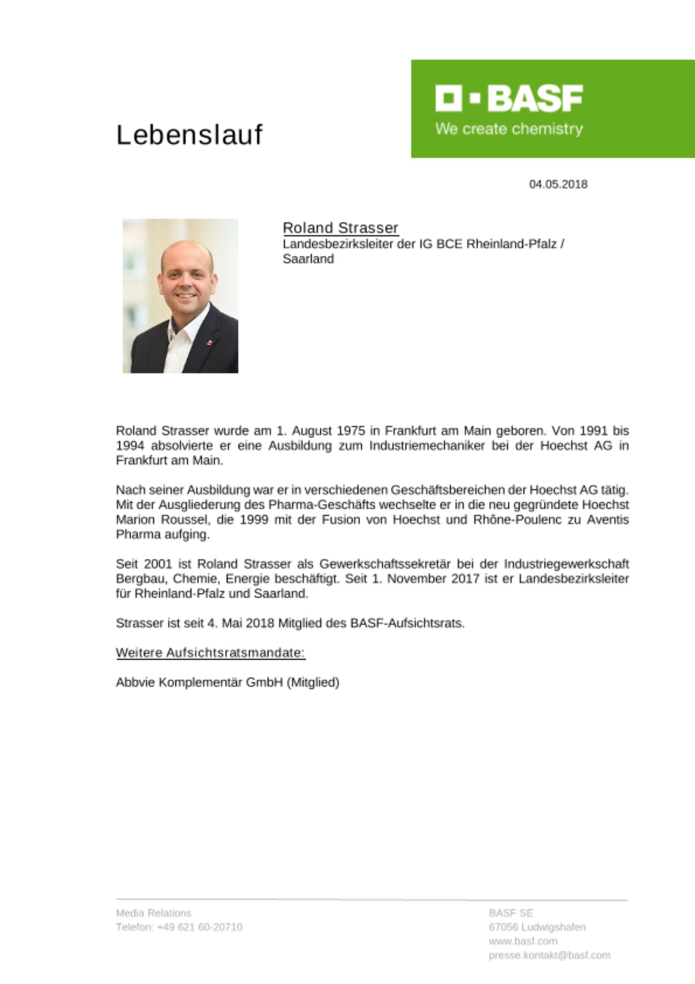 Lebenslauf - Roland Strasser